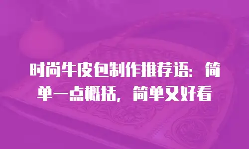 时尚牛皮包制作推荐语：简单一点概括，简单又好看