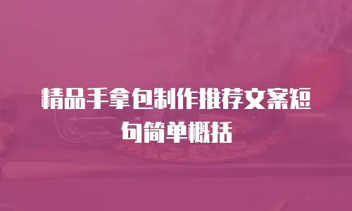 精品手拿包制作推荐文案短句简单概括