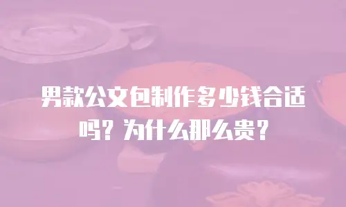 男款公文包制作多少钱合适吗？为什么那么贵？