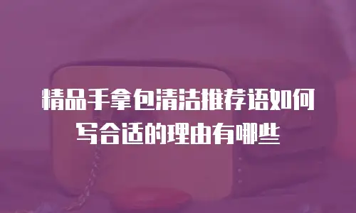 精品手拿包清洁推荐语如何写合适的理由有哪些