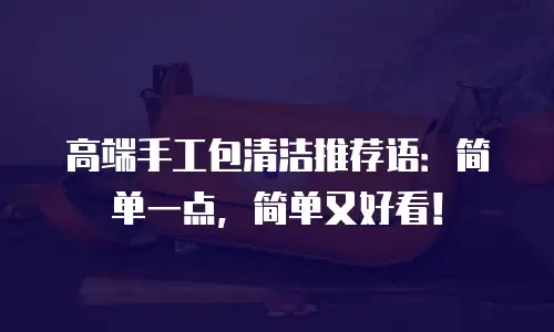 高端手工包清洁推荐语：简单一点，简单又好看！