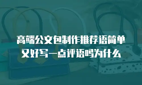 高端公文包制作推荐语简单又好写一点评语吗为什么