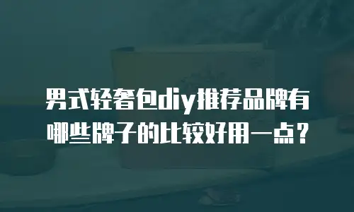 男式轻奢包diy推荐品牌有哪些牌子的比较好用一点？