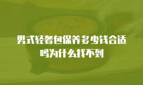 男式轻奢包保养多少钱合适吗为什么找不到