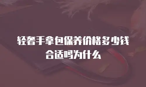 轻奢手拿包保养价格多少钱合适吗为什么