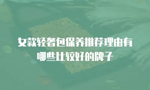 女款轻奢包保养推荐理由有哪些比较好的牌子