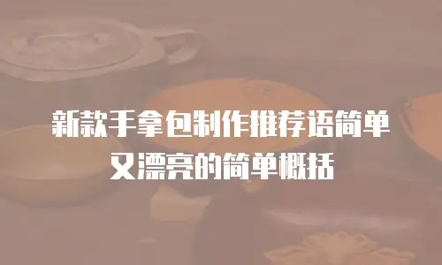 新款手拿包制作推荐语简单又漂亮的简单概括