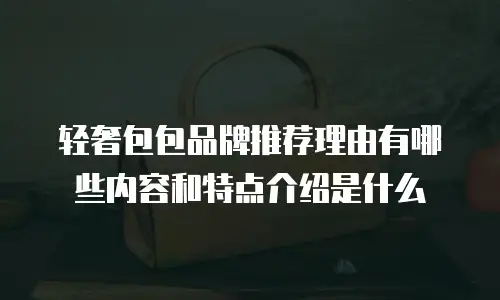 轻奢包包品牌推荐理由有哪些内容和特点介绍是什么