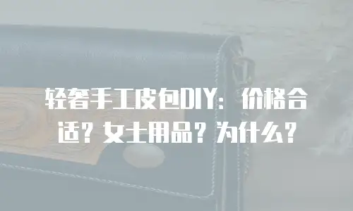 轻奢手工皮包DIY：价格合适？女士用品？为什么？