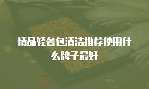 精品轻奢包清洁推荐使用什么牌子最好