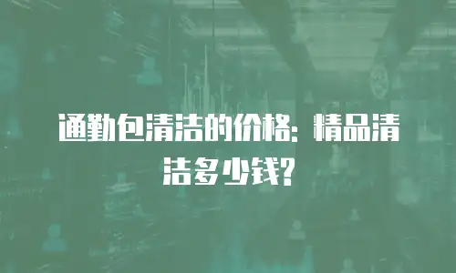 通勤包清洁的价格: 精品清洁多少钱?