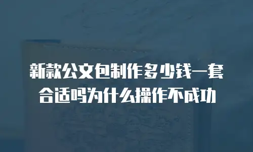 新款公文包制作多少钱一套合适吗为什么操作不成功