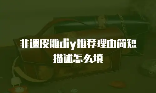 非遗皮雕diy推荐理由简短描述怎么填