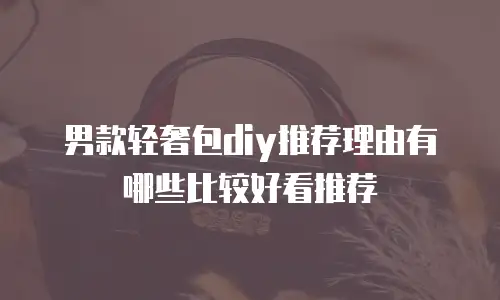 男款轻奢包diy推荐理由有哪些比较好看推荐