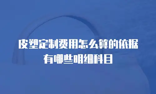 皮塑定制费用怎么算的依据有哪些明细科目