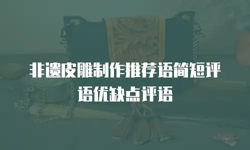 非遗皮雕制作推荐语简短评语优缺点评语