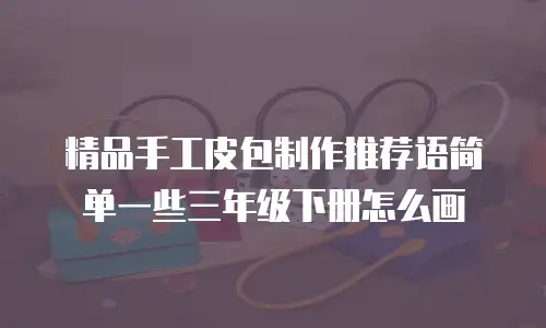 精品手工皮包制作推荐语简单一些三年级下册怎么画