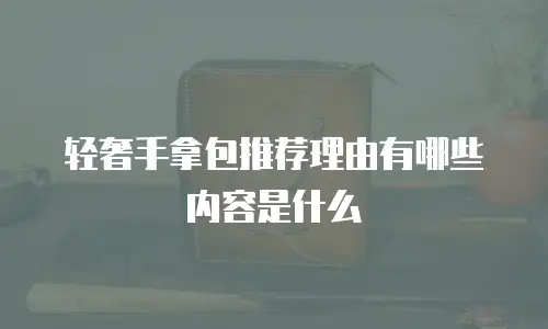 轻奢手拿包推荐理由有哪些内容是什么