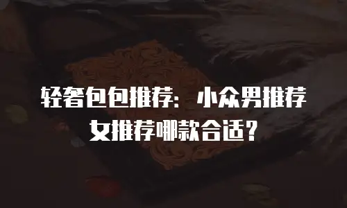 轻奢包包推荐：小众男推荐女推荐哪款合适？