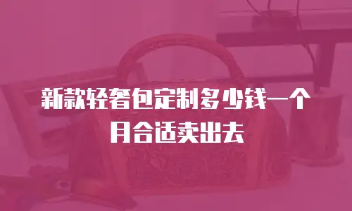 新款轻奢包定制多少钱一个月合适卖出去