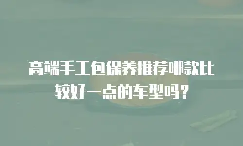 高端手工包保养推荐哪款比较好一点的车型吗？