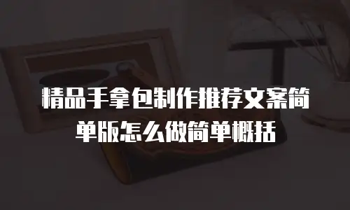 精品手拿包制作推荐文案简单版怎么做简单概括
