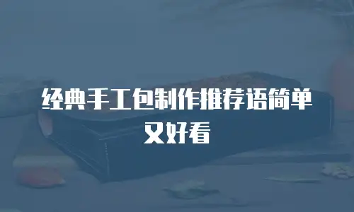 经典手工包制作推荐语简单又好看