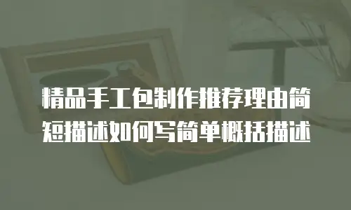 精品手工包制作推荐理由简短描述如何写简单概括描述