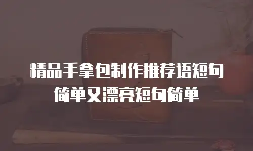 精品手拿包制作推荐语短句简单又漂亮短句简单