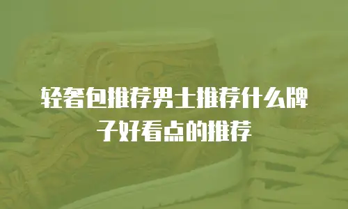 轻奢包推荐男士推荐什么牌子好看点的推荐