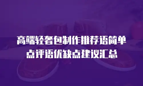 高端轻奢包制作推荐语简单点评语优缺点建议汇总