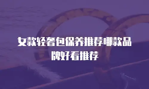 女款轻奢包保养推荐哪款品牌好看推荐