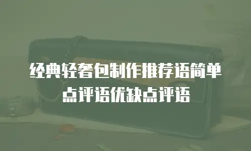 经典轻奢包制作推荐语简单点评语优缺点评语