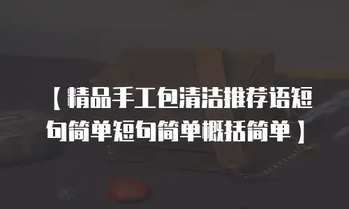 【精品手工包清洁推荐语短句简单短句简单概括简单】