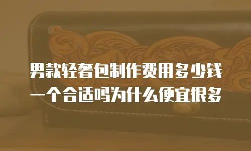 男款轻奢包制作费用多少钱一个合适吗为什么便宜很多