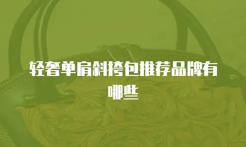轻奢单肩斜挎包推荐品牌有哪些