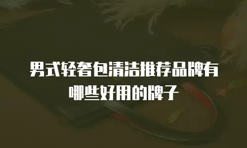 男式轻奢包清洁推荐品牌有哪些好用的牌子