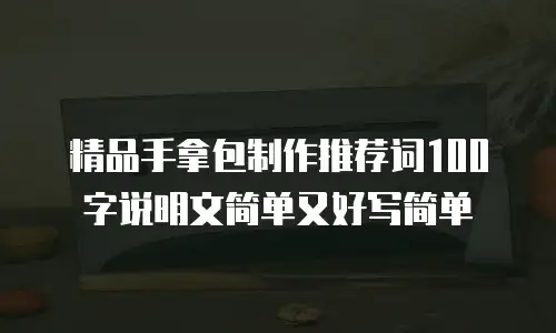 精品手拿包制作推荐词100字说明文简单又好写简单