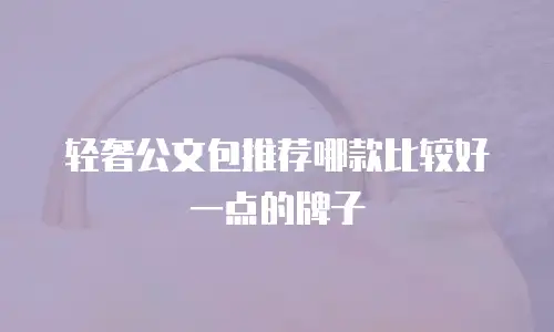 轻奢公文包推荐哪款比较好一点的牌子