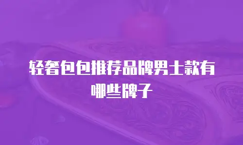 轻奢包包推荐品牌男士款有哪些牌子