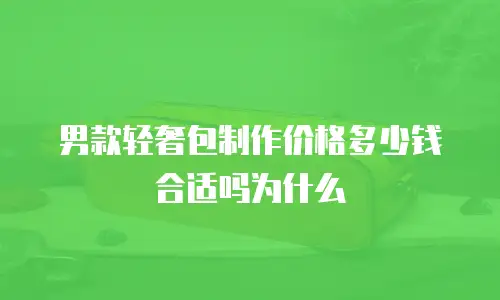 男款轻奢包制作价格多少钱合适吗为什么