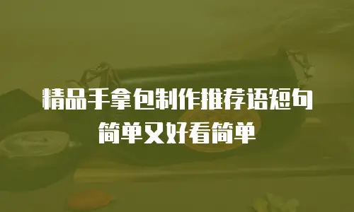 精品手拿包制作推荐语短句简单又好看简单