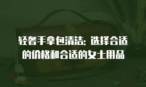 轻奢手拿包清洁: 选择合适的价格和合适的女士用品