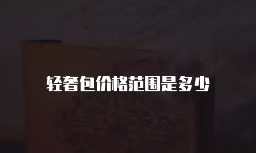 轻奢包价格范围是多少