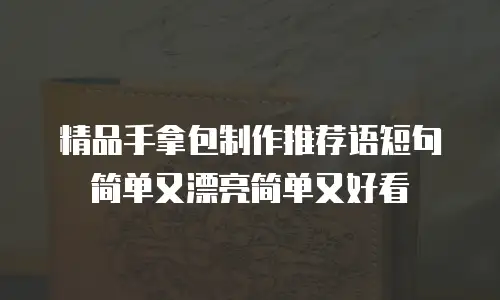 精品手拿包制作推荐语短句简单又漂亮简单又好看
