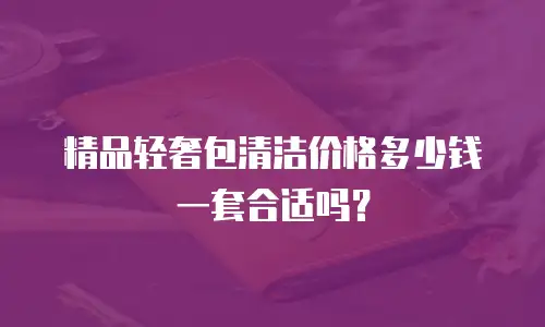 精品轻奢包清洁价格多少钱一套合适吗？