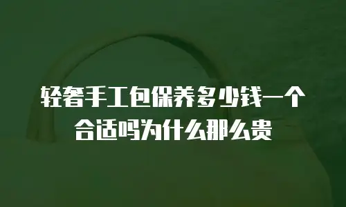 轻奢手工包保养多少钱一个合适吗为什么那么贵
