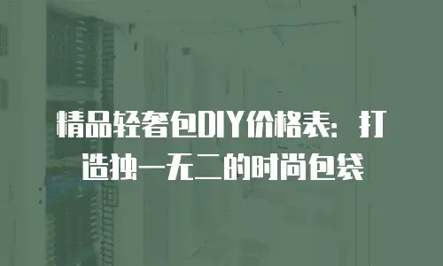 精品轻奢包DIY价格表：打造独一无二的时尚包袋