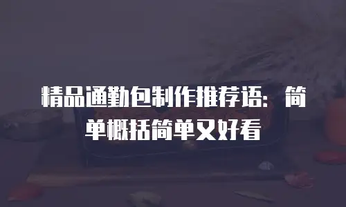 精品通勤包制作推荐语：简单概括简单又好看