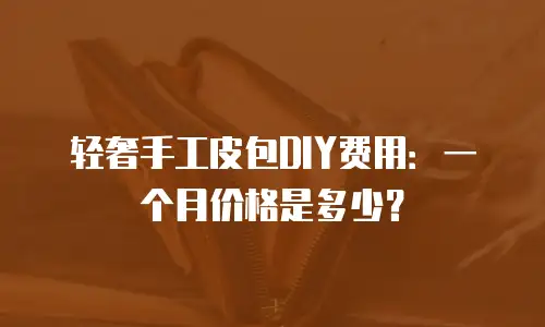轻奢手工皮包DIY费用：一个月价格是多少？